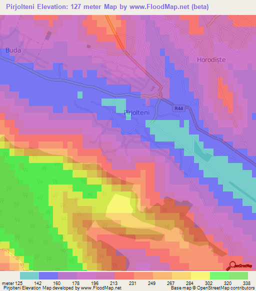 Pirjolteni,Moldova Elevation Map