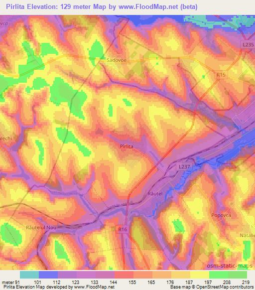 Pirlita,Moldova Elevation Map