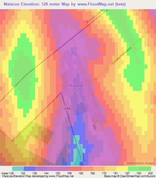 Maiscoe,Moldova Elevation Map