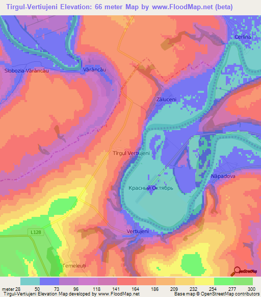 Tirgul-Vertiujeni,Moldova Elevation Map