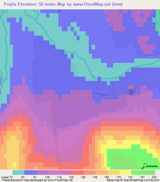 Prajila,Moldova Elevation Map