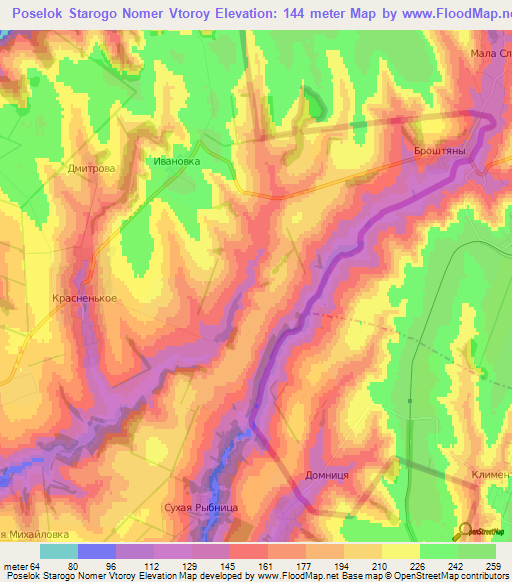 Poselok Starogo Nomer Vtoroy,Moldova Elevation Map