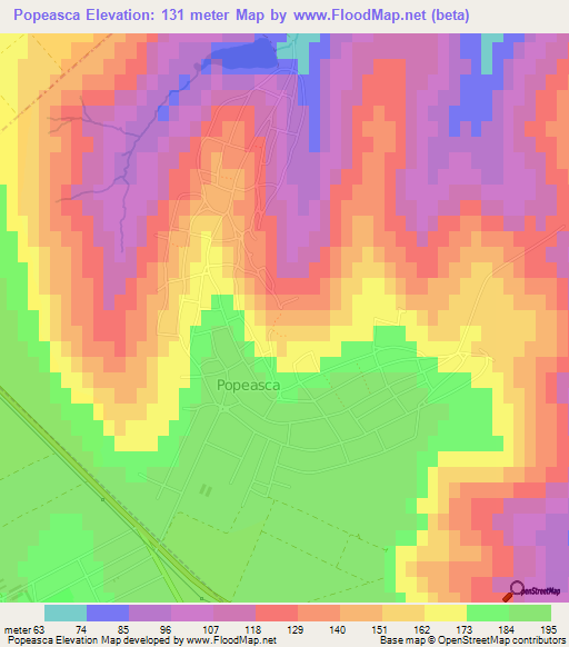 Popeasca,Moldova Elevation Map