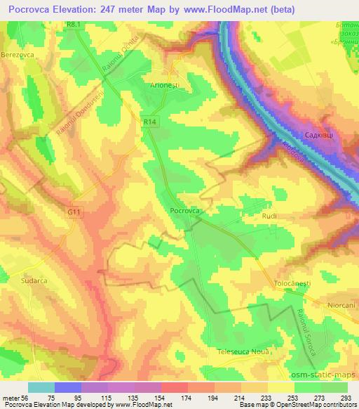 Pocrovca,Moldova Elevation Map