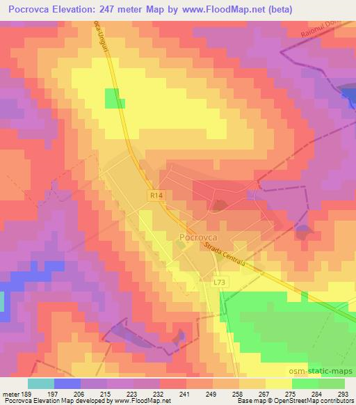 Pocrovca,Moldova Elevation Map