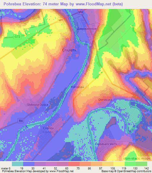 Pohrebea,Moldova Elevation Map