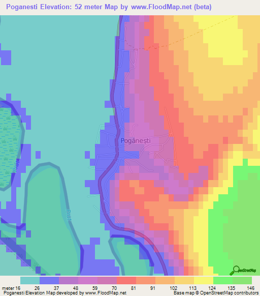 Poganesti,Moldova Elevation Map