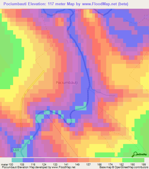 Pociumbauti,Moldova Elevation Map