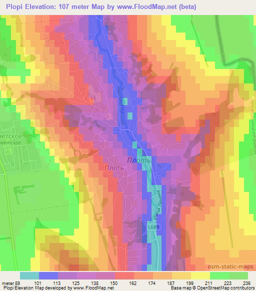 Plopi,Moldova Elevation Map