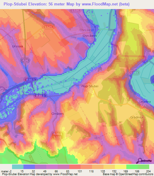 Plop-Stiubei,Moldova Elevation Map