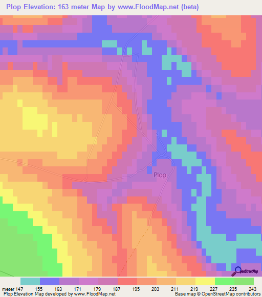 Plop,Moldova Elevation Map