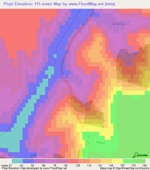 Plopi,Moldova Elevation Map