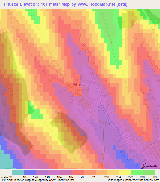 Pitusca,Moldova Elevation Map