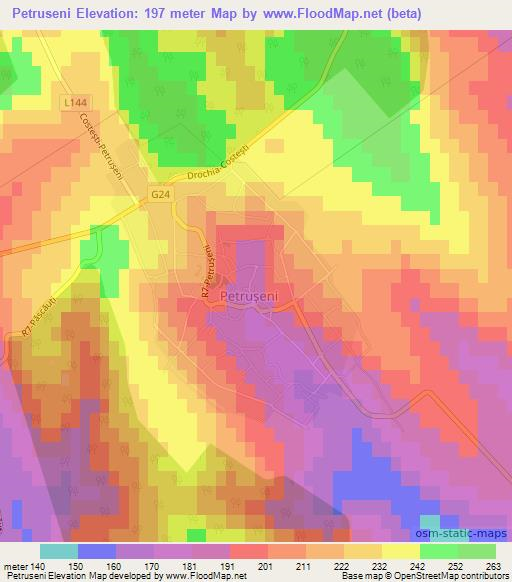 Petruseni,Moldova Elevation Map