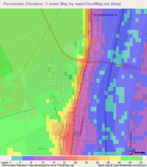 Pervomaisc,Moldova Elevation Map