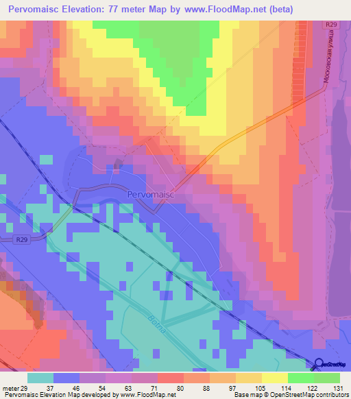 Pervomaisc,Moldova Elevation Map