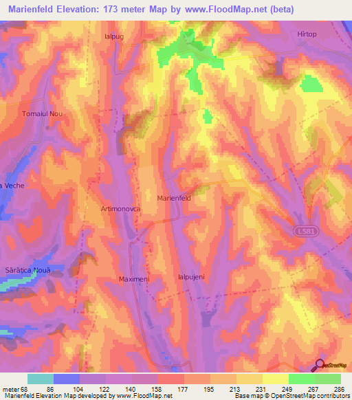 Marienfeld,Moldova Elevation Map