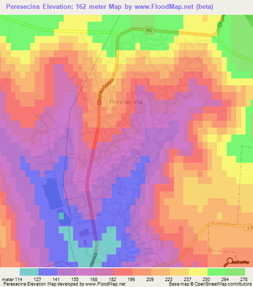 Peresecina,Moldova Elevation Map