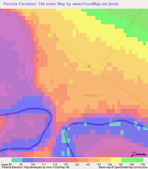 Pererita,Moldova Elevation Map