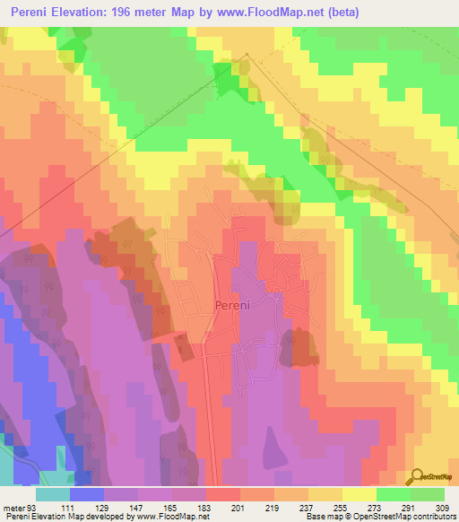 Pereni,Moldova Elevation Map