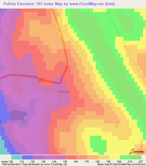 Pelinia,Moldova Elevation Map