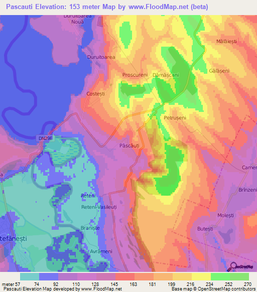 Pascauti,Moldova Elevation Map