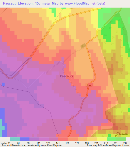 Pascauti,Moldova Elevation Map