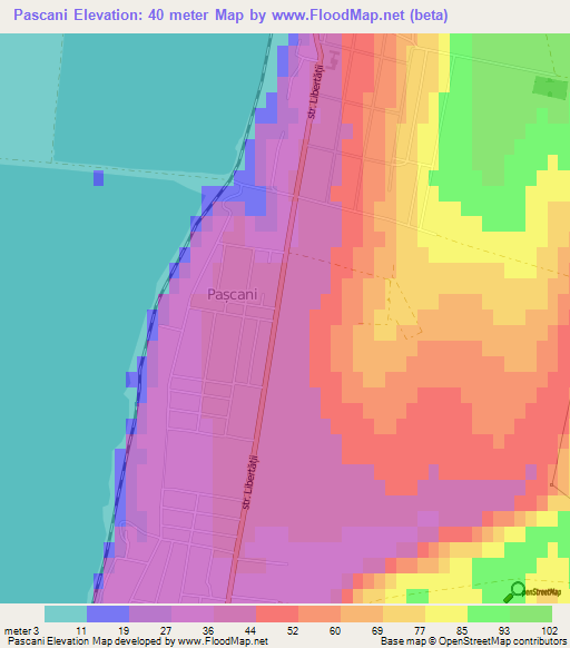 Pascani,Moldova Elevation Map