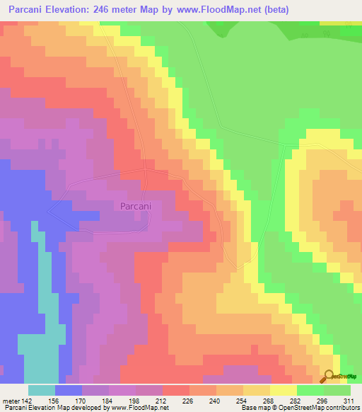 Parcani,Moldova Elevation Map