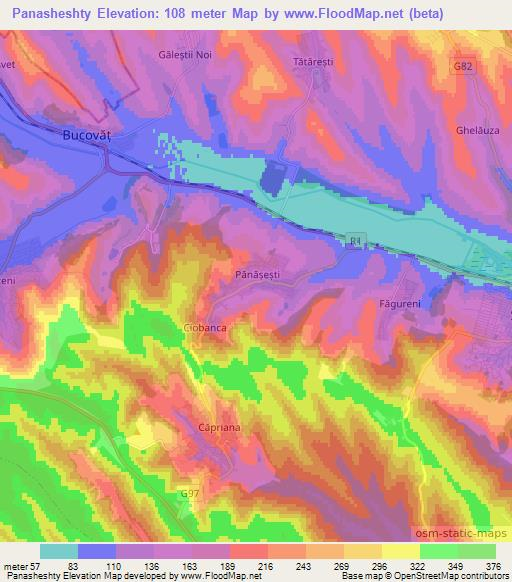 Panasheshty,Moldova Elevation Map