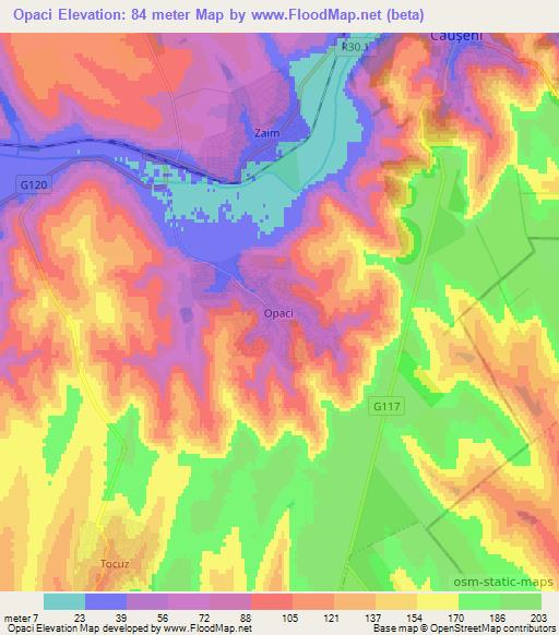 Opaci,Moldova Elevation Map