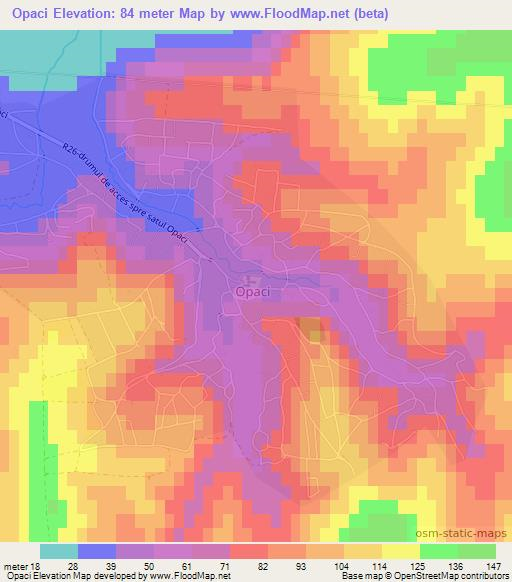 Opaci,Moldova Elevation Map