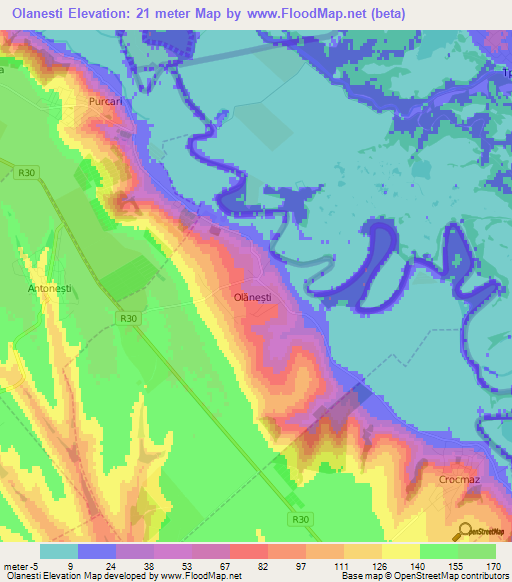 Olanesti,Moldova Elevation Map