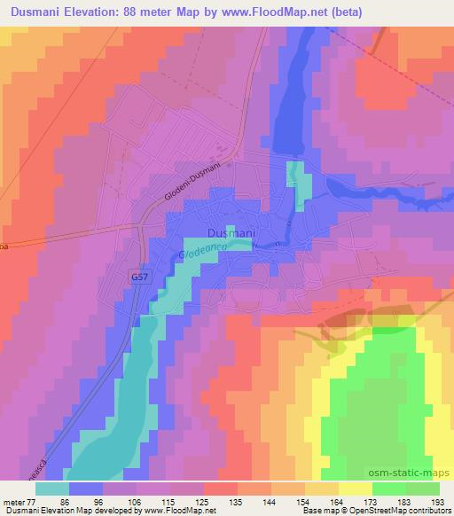 Dusmani,Moldova Elevation Map