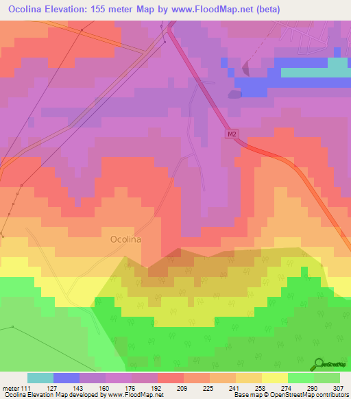 Ocolina,Moldova Elevation Map