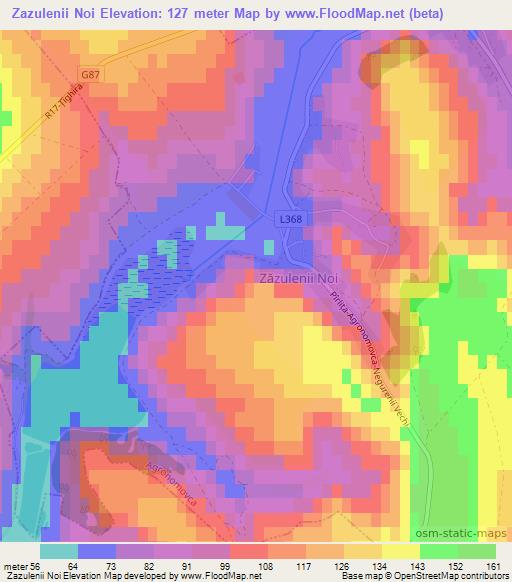 Zazulenii Noi,Moldova Elevation Map