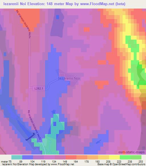 Iezarenii Noi,Moldova Elevation Map