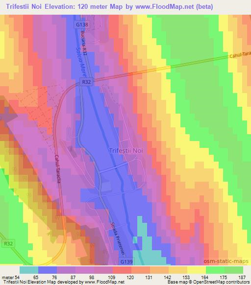 Trifestii Noi,Moldova Elevation Map