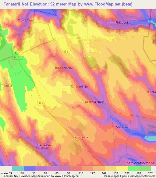 Tanatarii Noi,Moldova Elevation Map