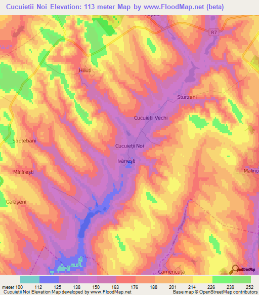 Cucuietii Noi,Moldova Elevation Map