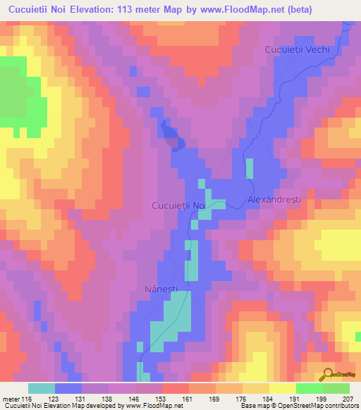 Cucuietii Noi,Moldova Elevation Map