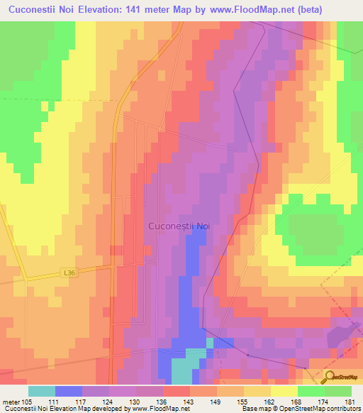 Cuconestii Noi,Moldova Elevation Map