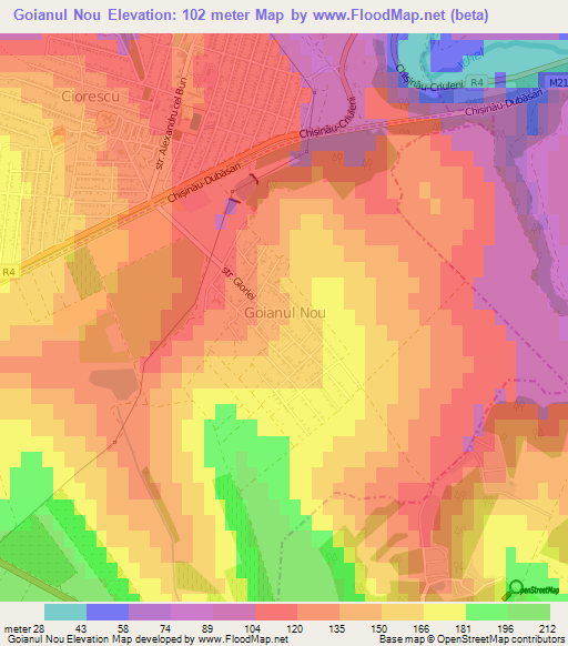 Goianul Nou,Moldova Elevation Map