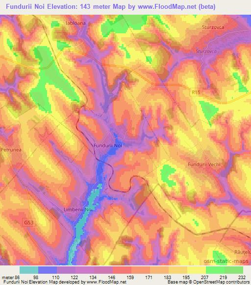 Fundurii Noi,Moldova Elevation Map