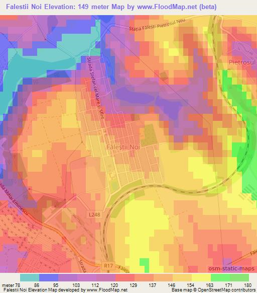 Falestii Noi,Moldova Elevation Map