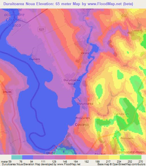 Duruitoarea Noua,Moldova Elevation Map