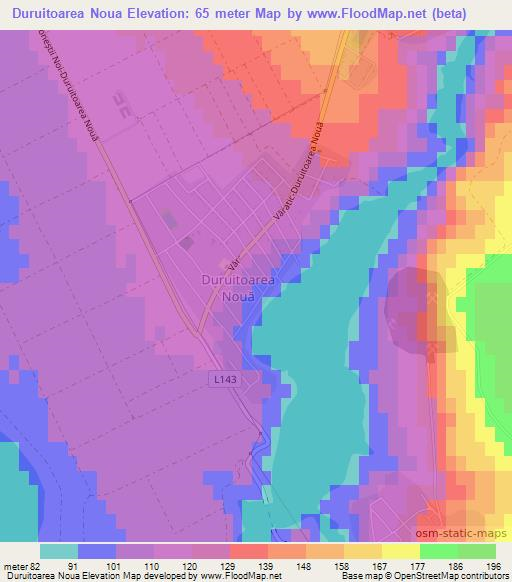 Duruitoarea Noua,Moldova Elevation Map