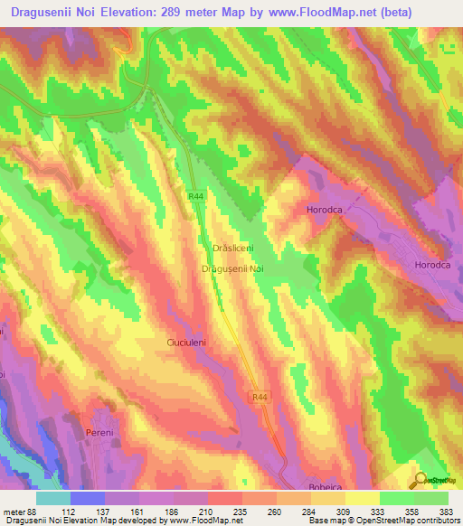 Dragusenii Noi,Moldova Elevation Map