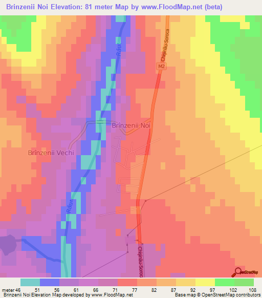 Brinzenii Noi,Moldova Elevation Map