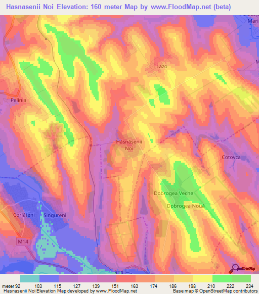 Hasnasenii Noi,Moldova Elevation Map